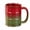 red and green, variant on 12oz Glaze Ceramic Beer Cup - Coffee Mug Tea Cup with Handle for Office and Home Microwave and Dishwasher Safe - Birthday Gift (Blue and Orange)