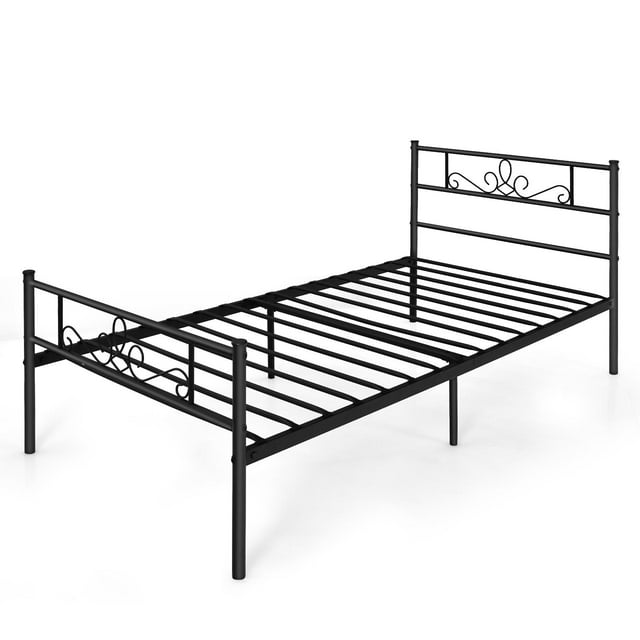 Giantex Metal Platform Bed Frame Mattress Foundation, Bed Frame w/Heavy-Duty Steel Slats Support, No Box Spring Needed, Easy Assembly, Twin