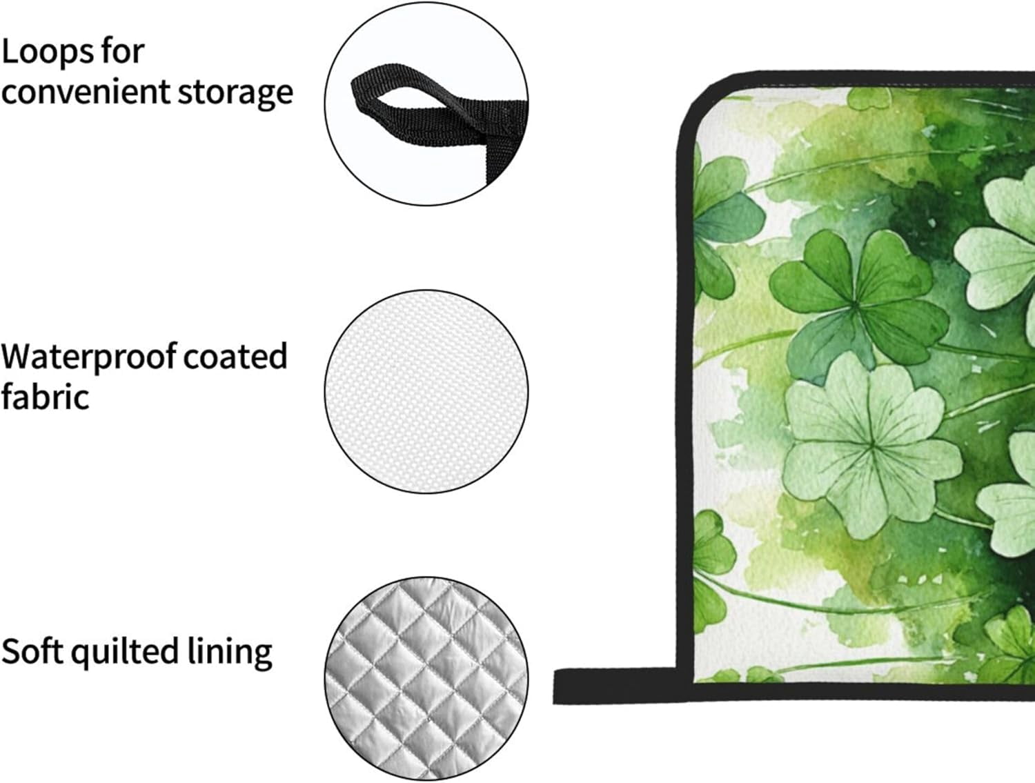 Spring Clovers St Patricks Day Oven Mitts and Pot Holders Sets Lucky Shamrock Kitchen Mittens Heat Resistant Cooking Oven Gloves Non-Slip Hot Pads for Baking Hot Pans Decor