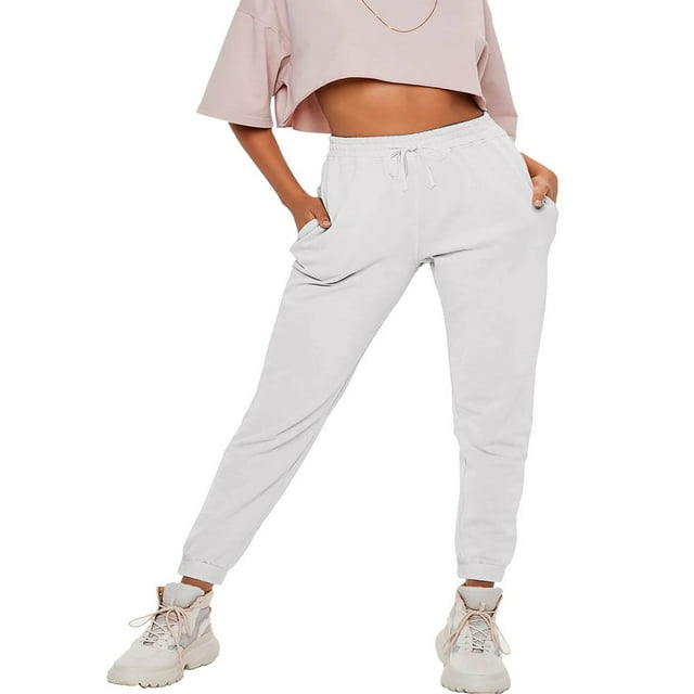Joggers Légers en Molleton Français pour Femmes avec Poches