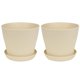 thumbnail image 2 of 2pcs Flower Pot With Saucer Large Mouth Pp Drainage Holes Plant Container For Balcony Jikaix, 2 of 4