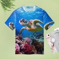 thumbnail image 4 of Nautical Green Sea Turtles Women's T-Shirt Short Sleeve T Shirts Tops Tee Ladies Loose T, 4 of 6
