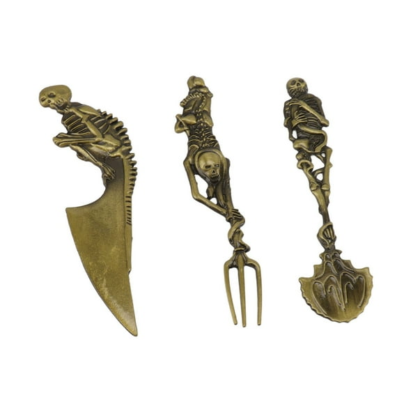 Cutlery Set, Metal Skeleton Tableware Knife Fork Spoon For Gift Decor