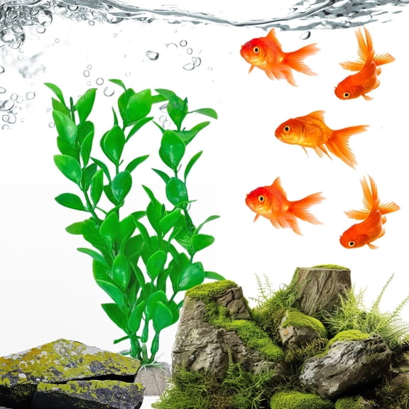 Artificial Aquarium Plants – 7.78 Inch Plastic Fish Tank Décor – Low Maintenance, Aquarium Decoration – Adds Color to Your Tank, Perfect for Home & Aquarium Use, A