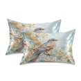 thumbnail image 2 of Haosy Satin Pillowcase for Hair and Skin Standard Cooling Silk Pillow Case with Envelope Closure Watercolor Bird Flower 20"x30", 2 of 9
