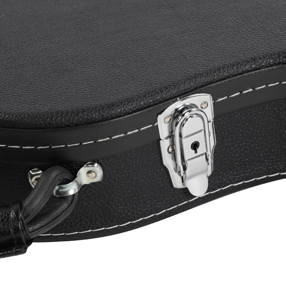 Glarry Straight Flange portable Flat Surface ST Electric Guitar Hard Shell Case Black