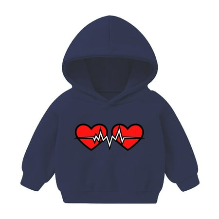 

ATOGUTA Sweatshirt Hoodie Jacket Kids Fashion Sweatshirt Fleece Pullover Tops Kids Clothes Navy Size 1T-8