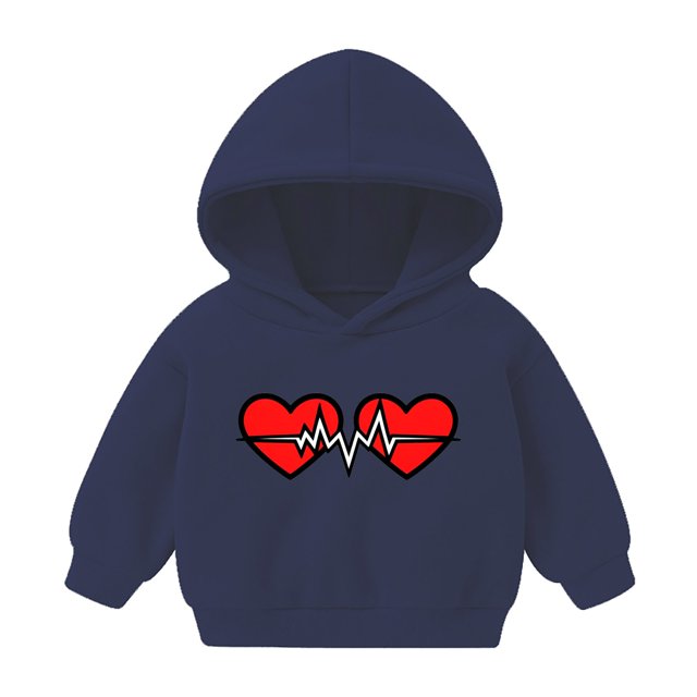 Chandail à Capuchon à Manches Longues pour Fille en Liquidation, Chemise pour Enfants Garçons Filles, Automne, Décontracté, Motif Imprimé, chandail en Molleton, Col Rond, Mignon Chandail à Capuche, Chandail en Molleton pour Filles, Nouveau Marine 5 Ans