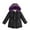 C-7255Black, variant on TEDOYE Toddler Girl Winter Coats Heavyweight Hooded Jacket Kid Snow Outwear Birthday Wear, 12-13Years