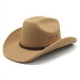 thumbnail image 4 of Women's Western Denim Curved Top Hat Brim Hat English Jazz Hat Casual Beige - One Size, 4 of 6