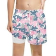 thumbnail image 4 of Gbsyewxs Shorts For Boys Elastic Waist Camouflage Print Pull On ​Drawstring Liner Breathable Beach Summer Boys Shorts Light Pink Size 10-12 Years, 4 of 4
