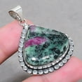 thumbnail image 2 of Ruby Zoisite Gemstone Pendant Handmade Thanksgiving Gift Jewelry 2.7" FP 2876, 2 of 2