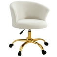 thumbnail image 1 of Vinsetto Fluffy Office Chair with Adjustable Height, Armless, Gold, 1 of 10