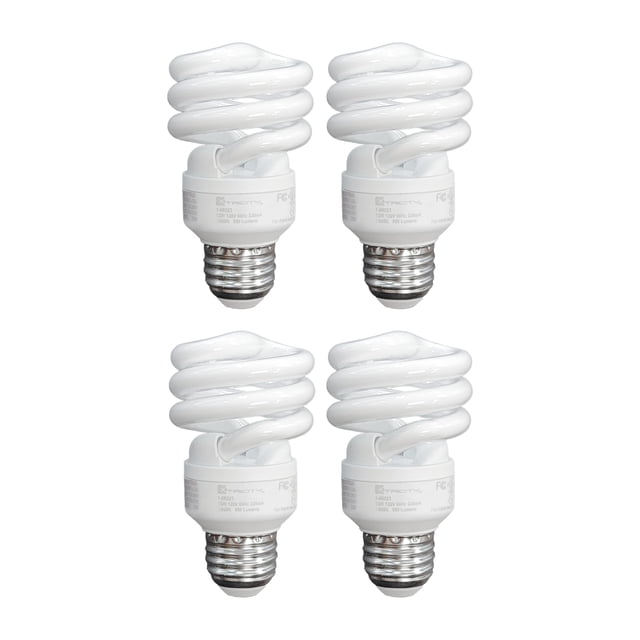 Bombillas fluorescentes compactas Xtricity T2 Spiral de 13 W (paquete de 4)