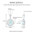 thumbnail image 6 of Rosec Jewels Natural Ethiopian Opal Pendant Necklace for Women - 2 Ct - 8mm - AAA Quality - Ready to Gift with Jewelry Box, 14K White Gold, 6 of 8