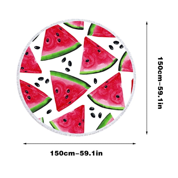 Manta de Playa a Prueba de Arena Toalla de Playa Circular de Fruta Tropical, Toalla de Fibra Ultrafina Súper Grande, Manta de Piscina Súper Absorbente Y de Secado Rápido, Toallas para Niños Y Adultos