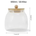thumbnail image 3 of Unique Bargains 1 Pc Decorative Jars Durable 22.93oz Pot-Bellied Jar with Bamboo Lid Clear Organizing Jars 5.12" Height Wood Color Clear, 3 of 5