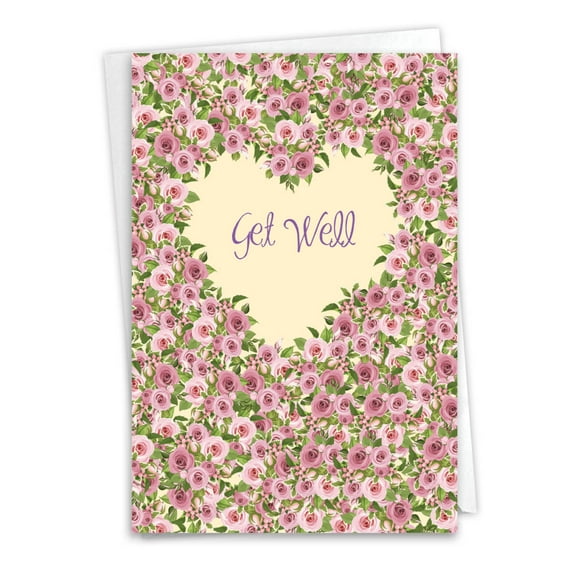 1 Get Well Card 'Heartfelt Wishes' with Envelope by NobleWorks