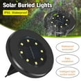 thumbnail image 6 of 8 Pcs Solar Walkway Buried LED Lights Landscape Disk Light for Garden Pool Patio, 6 of 8