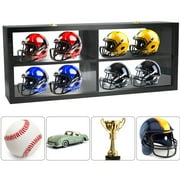 Petoto Wood Display Case, Wall Mounted Dustproof Display Cabinet with Mirror Back, Large Vintage Collectibles Show Box