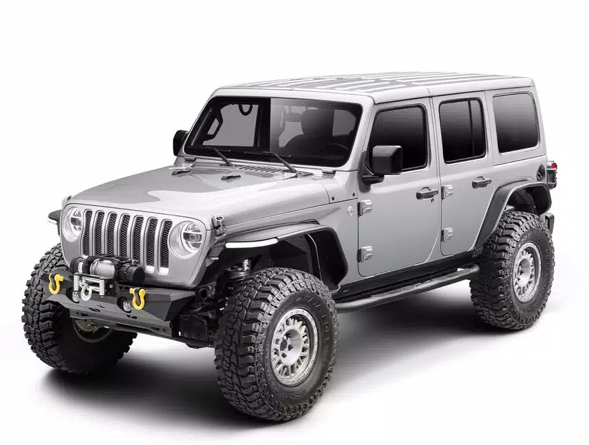 Rugged Ridge by RealTruck Metal Max Fender Flares Front, Daytime Running Lights, Steel, Textured Black|11641.13|2018-2024 Jeep Wrangler JL 2/4-Door; 2020-2024 Jeep Gladiator JT