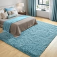 thumbnail image 2 of Alfombra Merelax, 244 x 305 cm, suave, grande y peluda, turquesa, 2 of 6