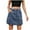 Blue, variant on Jean Skirts for Women Elastic Waist Mini Cargo Skirt Summer Casual Button Denim Skirts with Pockets
