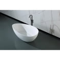 thumbnail image 4 of Kingston Brass VRTOV633724 63-Inch Solid Surface Oval Double Slipper Freestanding Tub with Drain in Matte White, 4 of 10