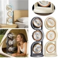 thumbnail image 2 of Portable Oscillating Tower Fan 360° Tilt and 105° Auto-Oscillation Small Desk Fan 5 Speeds USB Rechargeable Compact for Home Office Beige, 2 of 6