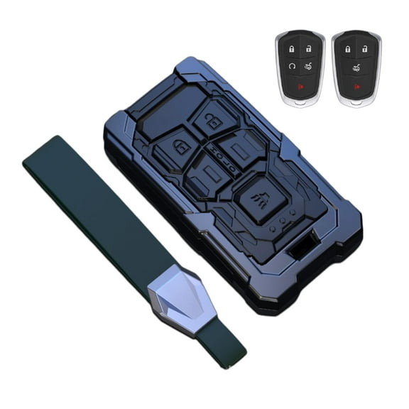 Key Cover Case, Zinc Alloy Smart Remote Key Fob Case Protector Shell Compatible with Cadillac Escalade CTS SRX XT5 ATS STS CT6 4/5-Buttons 2015-2019