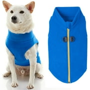Gooby Zip Up Fleece Dog Sweater - Blue, X-Large - Warm Pullover Fleece Step-In Dog Jacket WITH Dual D Ring