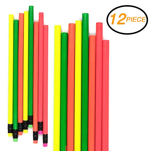 Emraw Colorful Round No 2 HB Fluorescent Colored Wood Cased Pencils