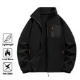 thumbnail image 2 of Men's Fleece Jacket Winter Coat Lightweight Zip Up Soft Warm Long Sleeve Mock Neck Windbreaker Coats with Pockets, 2 of 6