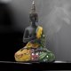 thumbnail image 3 of Estatua de Buda de resina tailandesa, pequeña estatua de meditación Feng Shui tailandesa, figura para Verde amarillo, 3 of 8
