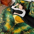 thumbnail image 4 of Homewish Green Bohemian Butterfly Bedding Comforter Set 7pcs, Gold Groovy Flower King Bedding Sets, Hippie Western Animal Reversible Bed Sheets, Ultra Soft Bedroom Decor, 4 of 7