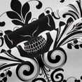 thumbnail image 5 of Homewish Goth Halloween Skull Kitchen Curtains,Victorian Damask Black Out Curtains Pack of 2 (42x63 Each),Black White, 5 of 6