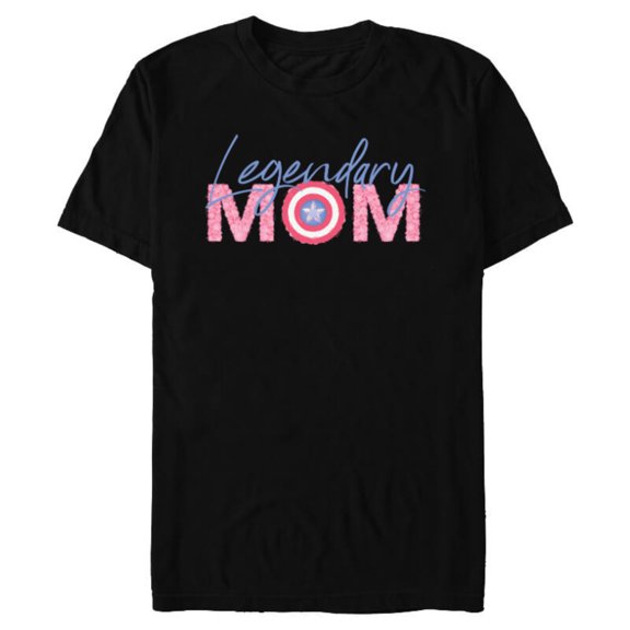 Marvel Captain America Legendary Mom - Short Sleeve Blended T-Shirt for Adults - Customized-Black