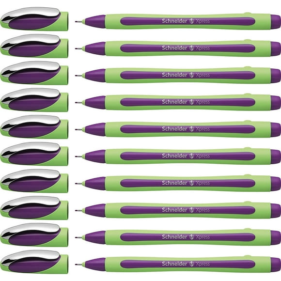 Schneider Xpress Fine Liner 0.8mm Porous Point Pen, Purple, Box of 10 (190008)