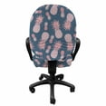 thumbnail image 3 of Tropical Office Chair Slipcover, Vintage Exotic Island Pineapples and Little Polka Dots in Pastel Tones, Protective Stretch Decorative Fabric Cover, Standard Size, Rose and Slate Blue, by Ambesonne, 3 of 5