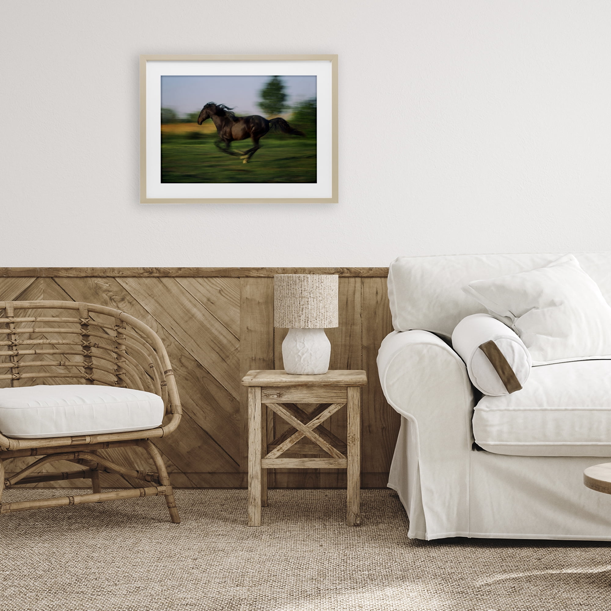 Stupell Industries Dashing Camargue Racehorse Birch Framed Print Under Glass, design by Scott Stulberg