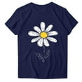 thumbnail image 3 of Hvot&aat Sunflower Graphic Top for Women Cute Printed T-shirt Casual Short Sleeve Round Neck Loose Fit Blouse, 3 of 3
