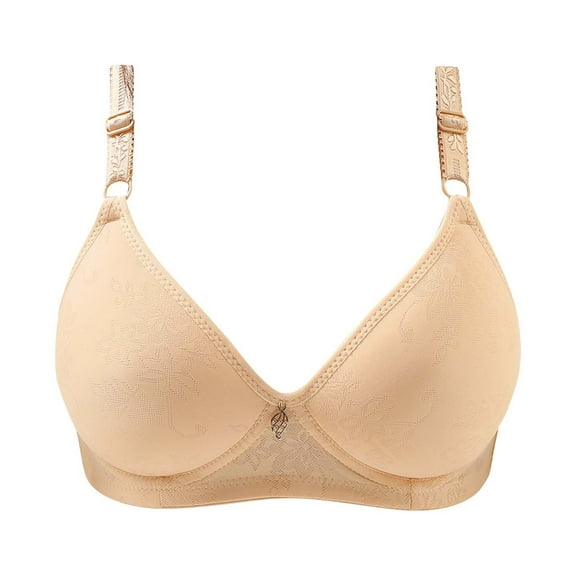 Darzheoy Wire-Free Bra for Women Embroidered Glossy Comfortable Breathable Bra Underwear No Rims Sexy Bras for Women 42/95BC