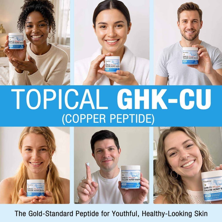 ghk cu tallow balm Apothecary Basics Whipped with Copper Peptide (GHK- Cu) & Methylene Blue - Skin Texture & Firmness Support Sensitive Skin Copper Peptides GHK Cu Beef