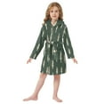 thumbnail image 6 of FORMRS Niños Bathrobe Unisex Hooded Robe Soft Plush Pajamas Sleepwear, Size 4-6T, Beige Plants, 6 of 7