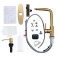 thumbnail image 7 of Wowow Pull Down Waterfall Kitchen Faucet with Soap Dispenser and 3-Mode Sprayer in Gold for Kitchen Sink, 7 of 7
