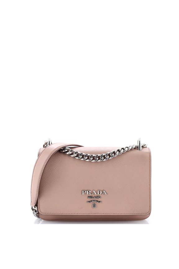 Pre-Owned Chain Flap Crossbody Bag Saffiano and Soft Calf Small By Rebag