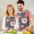 thumbnail image 3 of Pioneer Flower Floral Print Pattern Apron-Garden Aprons for Women with Pockets-Cotton Linen Waterproof Kitchen Cooking Gardening Aprons Adjustable for Kitchen,Cooking,BBQ and Salon 33x27 Inch, 3 of 7
