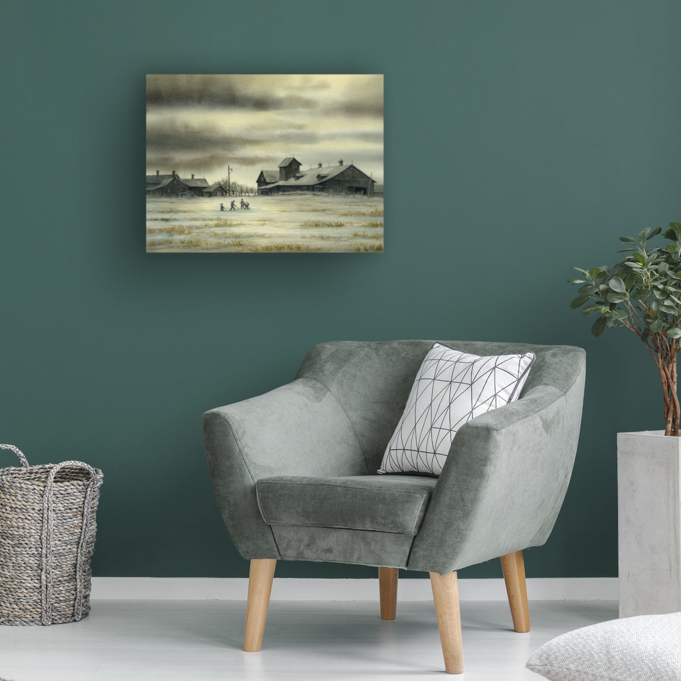 Canvas Wall Art - John Morrow 'Home game' Wall Art for Living Room, Bedroom, or Office Décor by Trademark Fine Art - 24 x 24 Inches