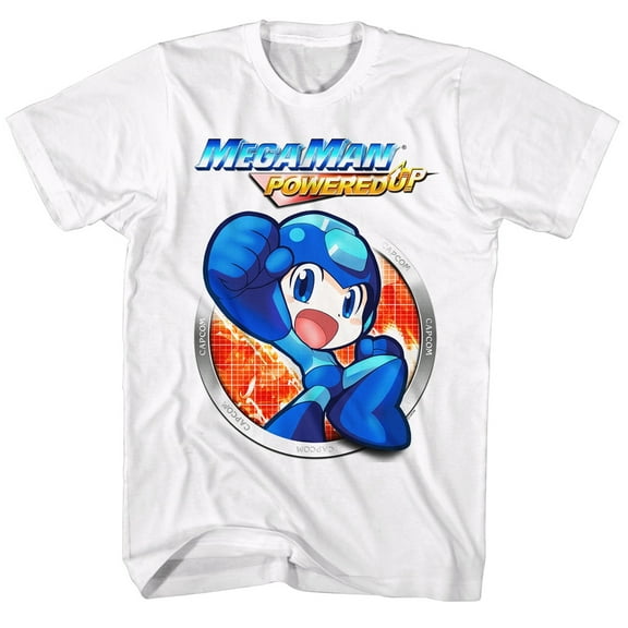 Mega Man Powered Up White Adult T-Shirt
