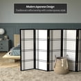 thumbnail image 2 of Red Lantern 4 ft. Short Double Cross Shoji Screen - Black - 6 Panels, 2 of 6